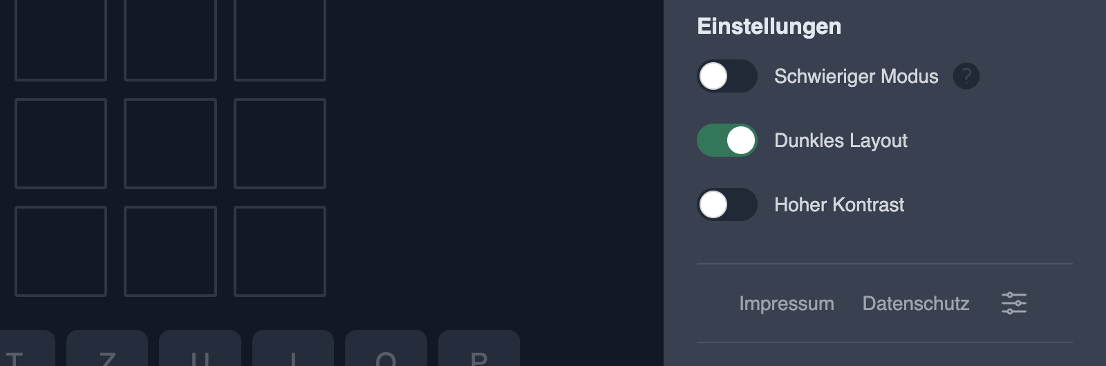 Datenschutz-Symbol im Menü der Publikation, über das der CMP-Layer geöffnet wird