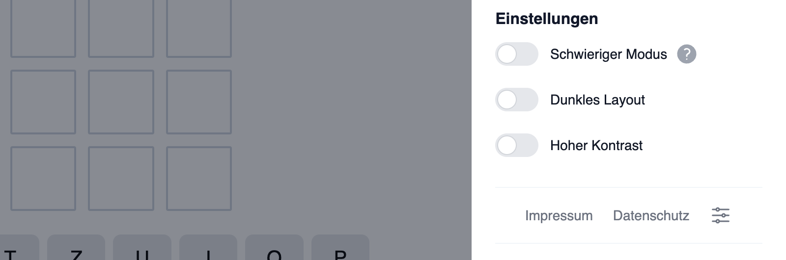 Datenschutz-Symbol im Menü der Publikation, über das der CMP-Layer geöffnet wird