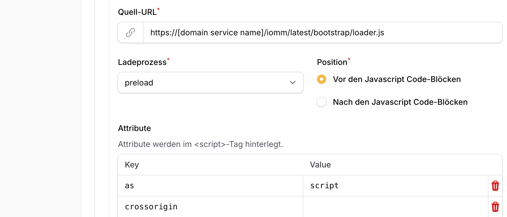 Externes Script für die IVW loader.js mit Preload-Methode