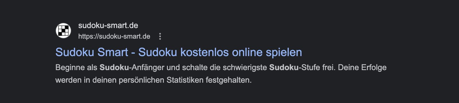 Vorschau eines Google-Suchergebnisses mit konfiguriertem SEO-Title und Description