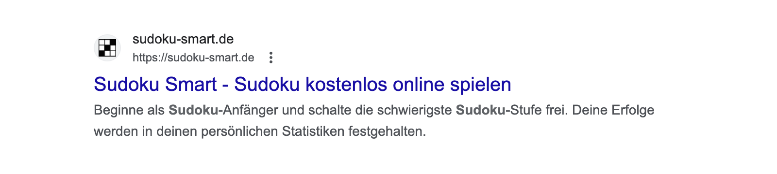 Vorschau eines Google-Suchergebnisses mit konfiguriertem SEO-Title und Description