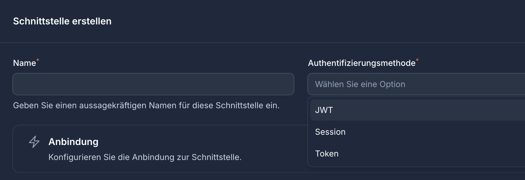 Auswahl der Authentifizierungsmethode: Session, JWT oder Token