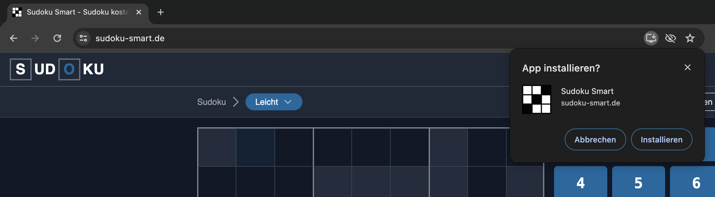 Verwendung des Icons in einer Publikation: als Favicon im Browser-Tab und als App-Icon auf dem Homescreen